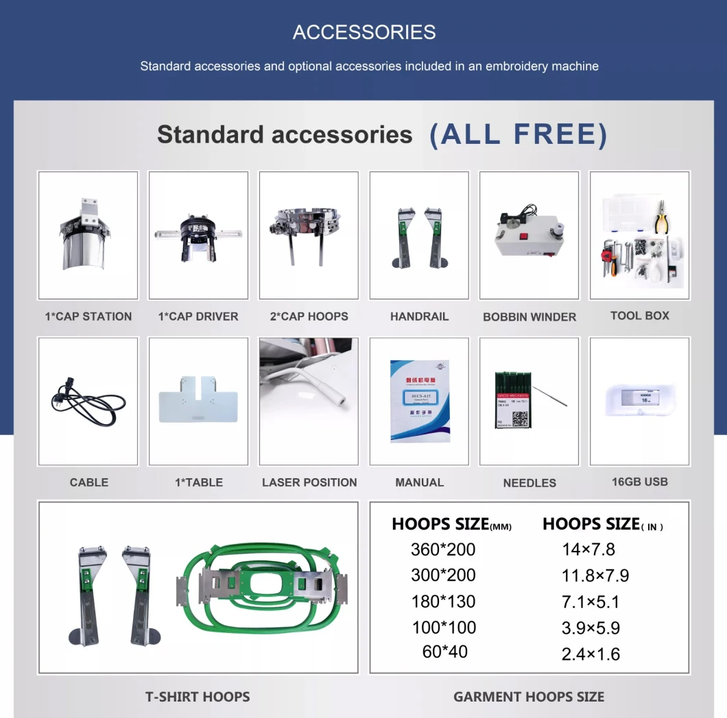 MFS1500 Single Head 15 Needles 360 * 200mm Hat T-Shirt Computerized Embroidery Machine