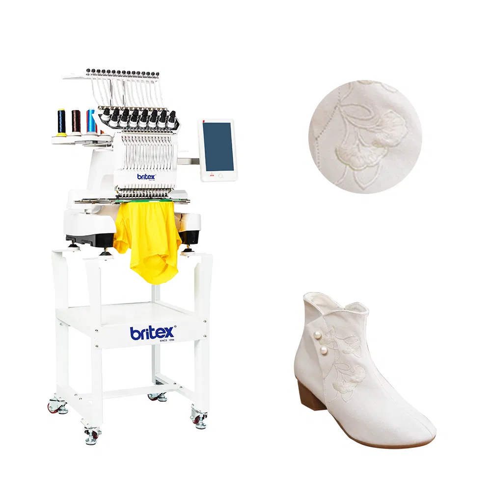 Macchina da ricamo a testa singola con 15 aghi Macchina da ricamo computerizzata per cappelli a berretto piatto cinese